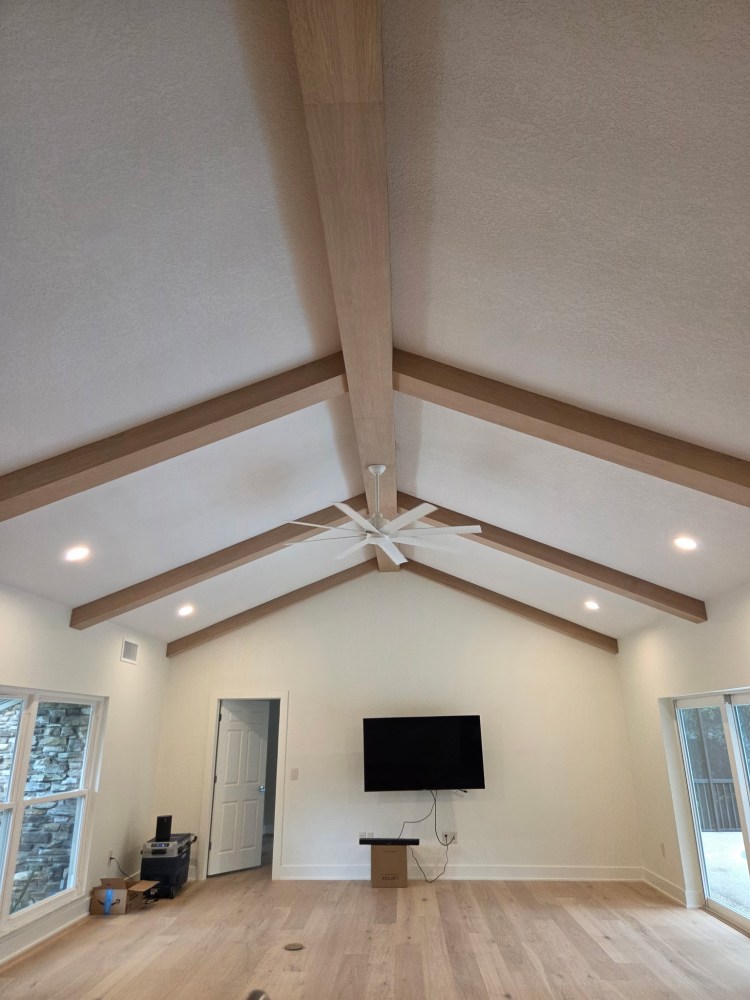 Custom white oak beams